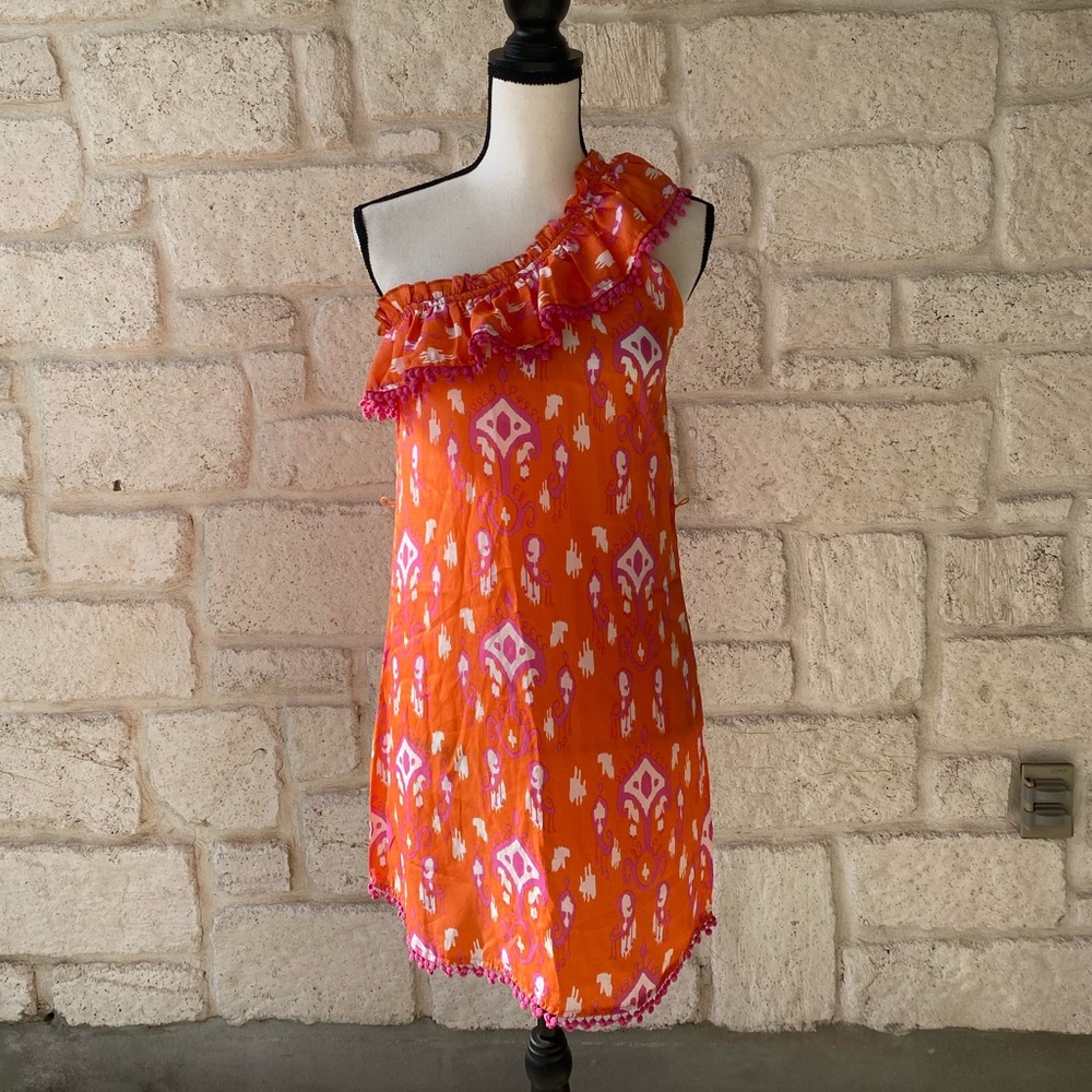 Mud Pie One Shoulder IKat Dress / Size Small